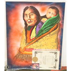 259) "PAPOOSE" WILLIAM VERDULT OIL ON ARTIST