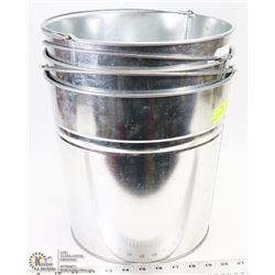 LOT OF 3 YARDGARD GALVANIZED BUCKETS