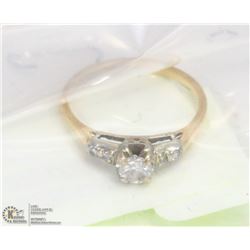 POLICE SEIZURE! 14KT DIAMOND GOLD RING SIZE 7.5.