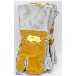 6 PAIRS OF 2 FINGER LEATHER WELDING GLOVES
