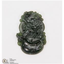 #104-BLACK OBSIDIAN JADE PENDANT CHINESE ZODIAC