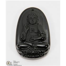 #27-NATURAL OBSIDIAN BUDDHA PENDANT