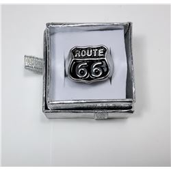 10 - ROUTE 66 RHODIUM PLATED & BLACK