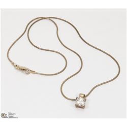 AUSTRIAN CRYSTAL PENDANT SOLITAIRE 925 STAMPED