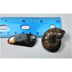 12)  GREEN FIRE AMMOLITE GEMSTONE