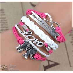 NEW INFINITY ELEPHANT LOVE CHARM BRACELET
