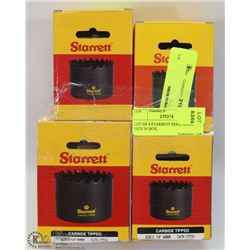 LOT OF 4 STARRETT HOLE SAWS NEW IN BOX,