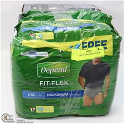 3 PACKS OF ASSORTED DEPENDS.