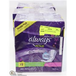 3 BOXES OF 72 ALWAYS LONG LINERS