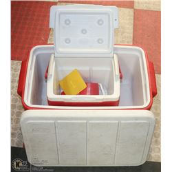 2 RED CAMPING COOLERS