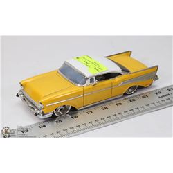 1957 CHEVY BELAIR YELLOW & WHITE DIECAST.