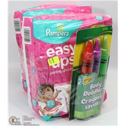 2 PACKS OF PAMPERS EASY UPS SIZE 3-4 SOLD WITH