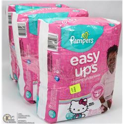 3 PACKS OF PAMPERS EASY UPS SIZE 4-5