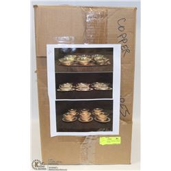 3 COFFEE SETS INCL SILVER, COPPER AND BRONZE SETS.