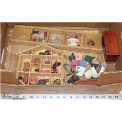 LARGE BOX OF MINIATURES .
