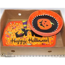 BOX OF NEW HALLOWEEN TRAYS INCL 10 ROUND AND