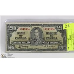 1937 CANADIAN $20 BILL