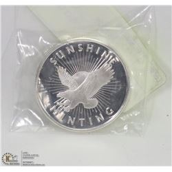 .999 SILVER SUNSHINE MINT ONE TROY OUNCE COIN.