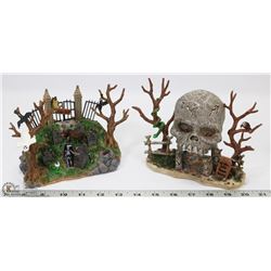 HALLOWEEN TOWN LEMAX SKULL AND GRAVEYARD