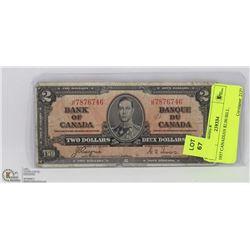 1937 CANADIAN $2.00 BILL.