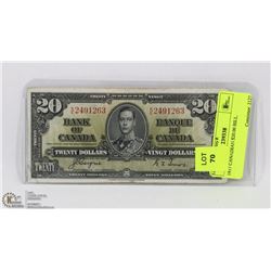 1937 CANADIAN $20.00 BILL.