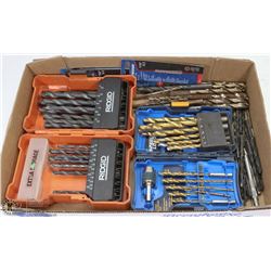 FLAT OF NEW & USED VARIOUS DRILL BITS - RIDGID,