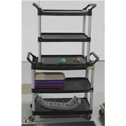 2 BLACK ROLLING CARTS.