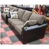 Image 1 : NEW FABRIC AND LEATHERETTE 78" SOFA WITH 59" LOVE