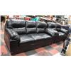 Image 1 : PLUSH BLACK LEATHERETTE SOFA WITH LOVESEAT