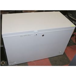 GE WHITE DEEP FREEZER.