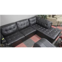 ESTATE DARK BROWN LEATHERETTE L-SHAPE