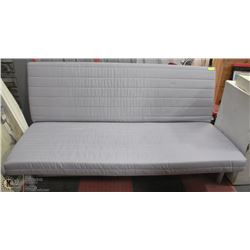 ESTATE FUTON COUCH WITH SILVER ALUMINUM FRAME