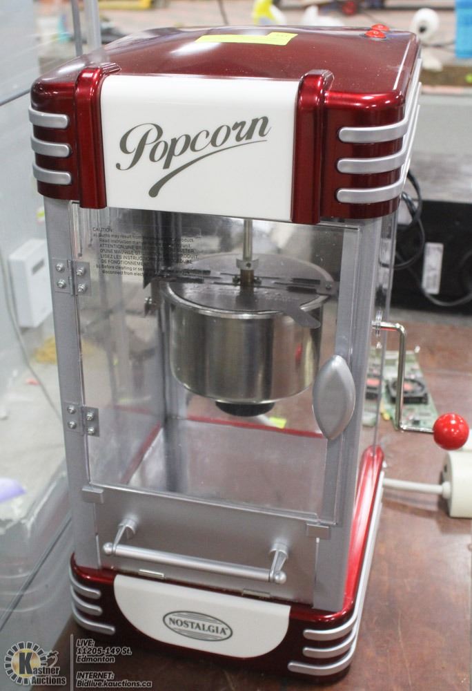 LARGE KETTLE POPCORN POPPER. Kastner Auctions