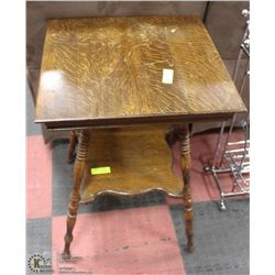 VINTAGE TIGER OAK END TABLE