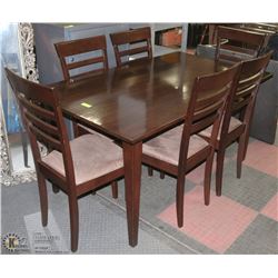 WOOD DINING ROOM TABLE WITH 6 CHAIRS