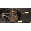 Image 1 : 3 CAST IRON SKILLETS INCL. 12" AND 2-6.5"