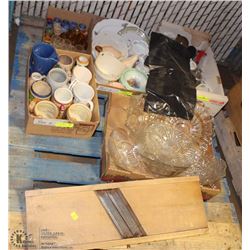 PALLET OF KITCHEN / HOUSEHOLD ESTATE MISC.