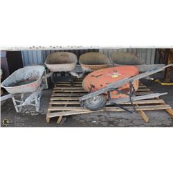 LOT OF 5 WHEEL BARROWS