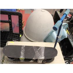 LOT OF 3 SKATEBOARDS & AVIGO SCOOTER