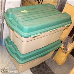 2 RUBBERMAID STORAGE TUBS
