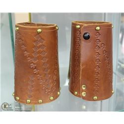 LEATHER PAIR OF COWBOY ROPING CUFFS