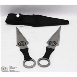 SET OF 2 THROWING KNIVES WITH SHEATH NEW IN BOX