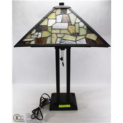 TIFFANY STYLE HANDCRAFTED STAINED GLASS LAMP.