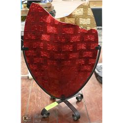 ART GLASS DECORATION IN METAL STAND 20" TALL