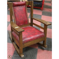 WOODEN OAK ROCKER 29" X 36"X 37"