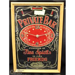 VINTAGE BEER TIME MIRRORED MANCAVE CLOCK