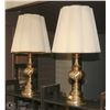 Image 1 : 2 VINTAGE HEAVY BRASS LAMPS, TRI-LITE, MADE IN