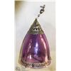 Image 1 : HANGING AMETHYST GLASS CANDLE HOLDER