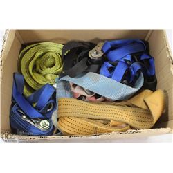 BOX OF TIE DOWN STRAPS.