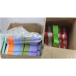 2 BOXES OF NEW AND USED KIDS HANGERS
